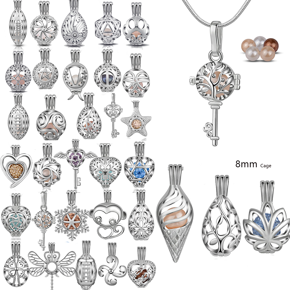 Diffuser Necklace Locket - Eudora Mutiara Kandang Warna Perak Liontin