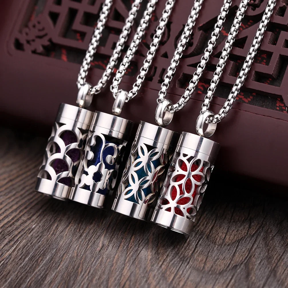 Diffuser Necklace Locket - Kalung perhiasan aromaterapi baja tahan karat,