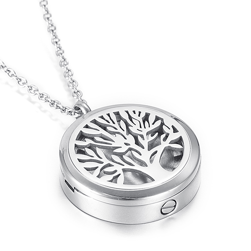 Diffuser Necklace Locket - Pohon Kehidupan Kremasi Guci Liontin Kalung