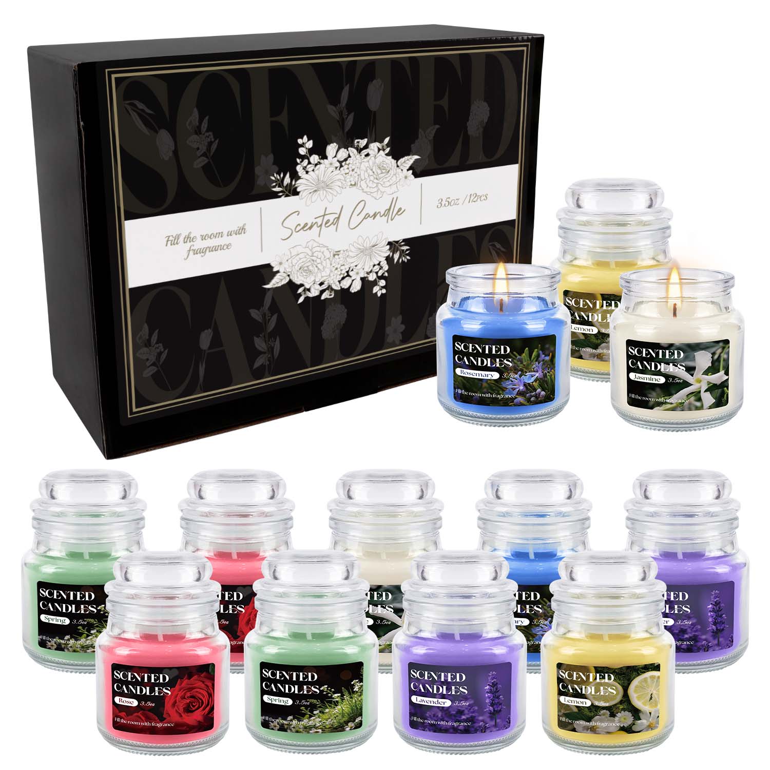 Home Fragrance Options - 12 buah lilin beraroma tutup botol