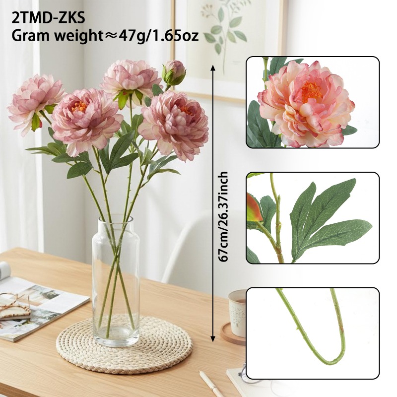 4 buah bunga peony simulasi, 2 - Home Fragrance Edg ulasan dan harga